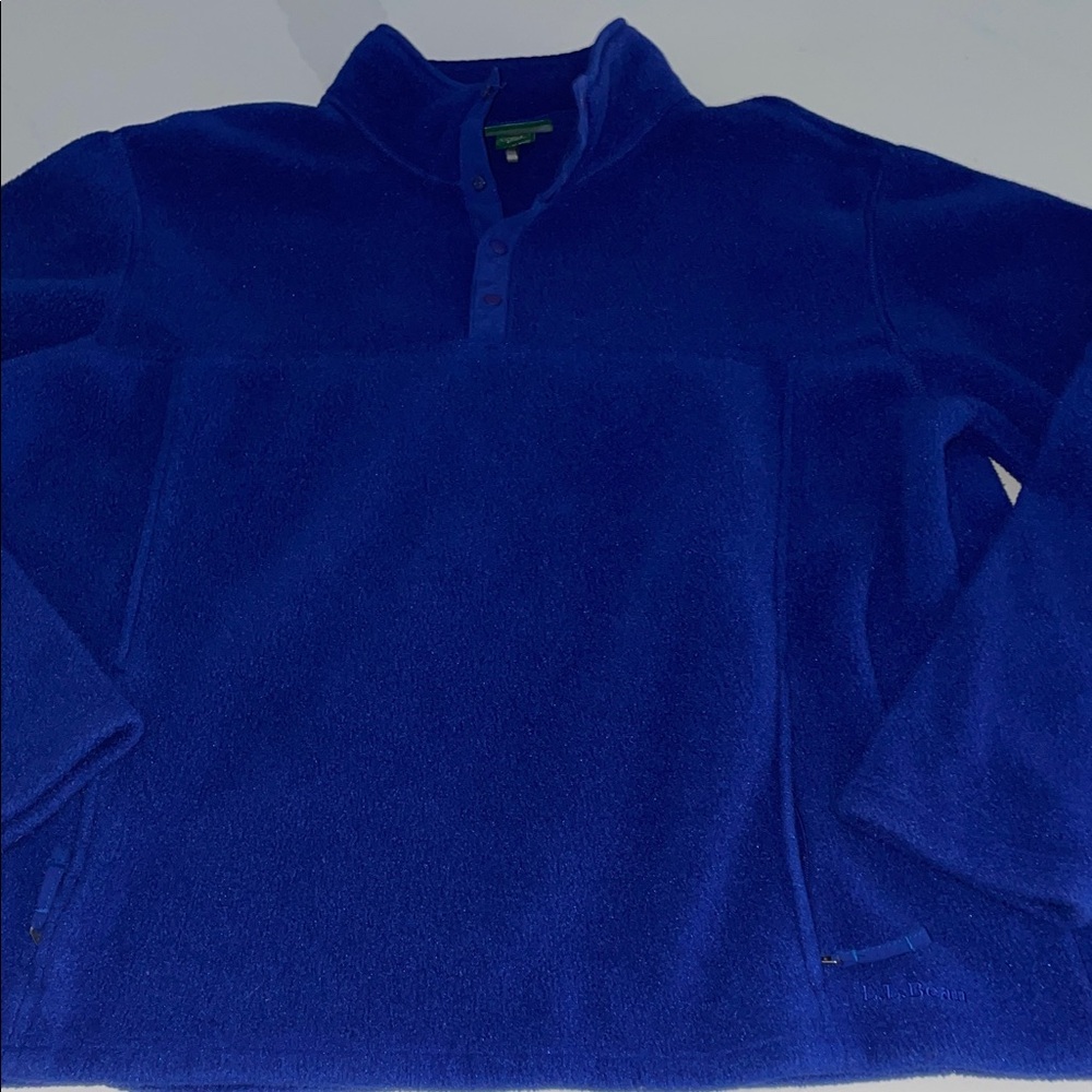 L.L. Bean Royal Blue Fleece Pullover Mens XL